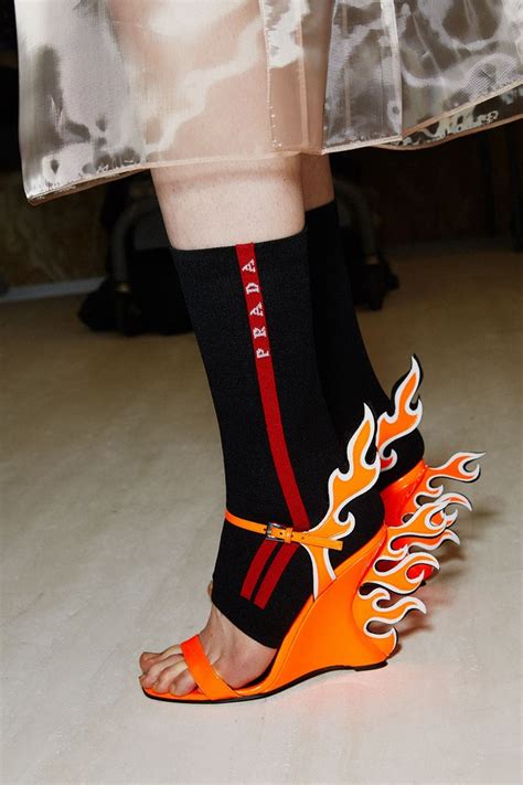 prada shoes flame